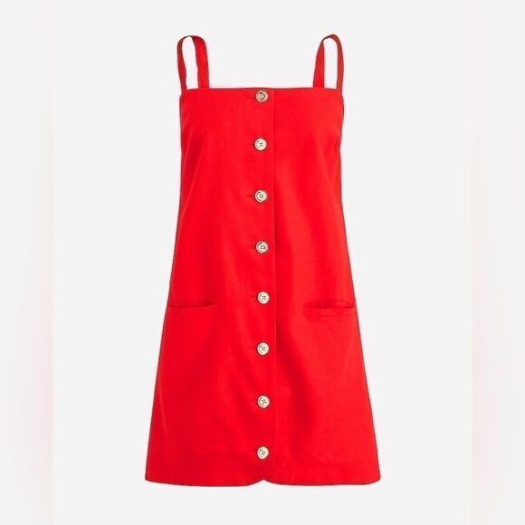 NWT J CREW Claudia dress in linen red - Picture 5 of 8